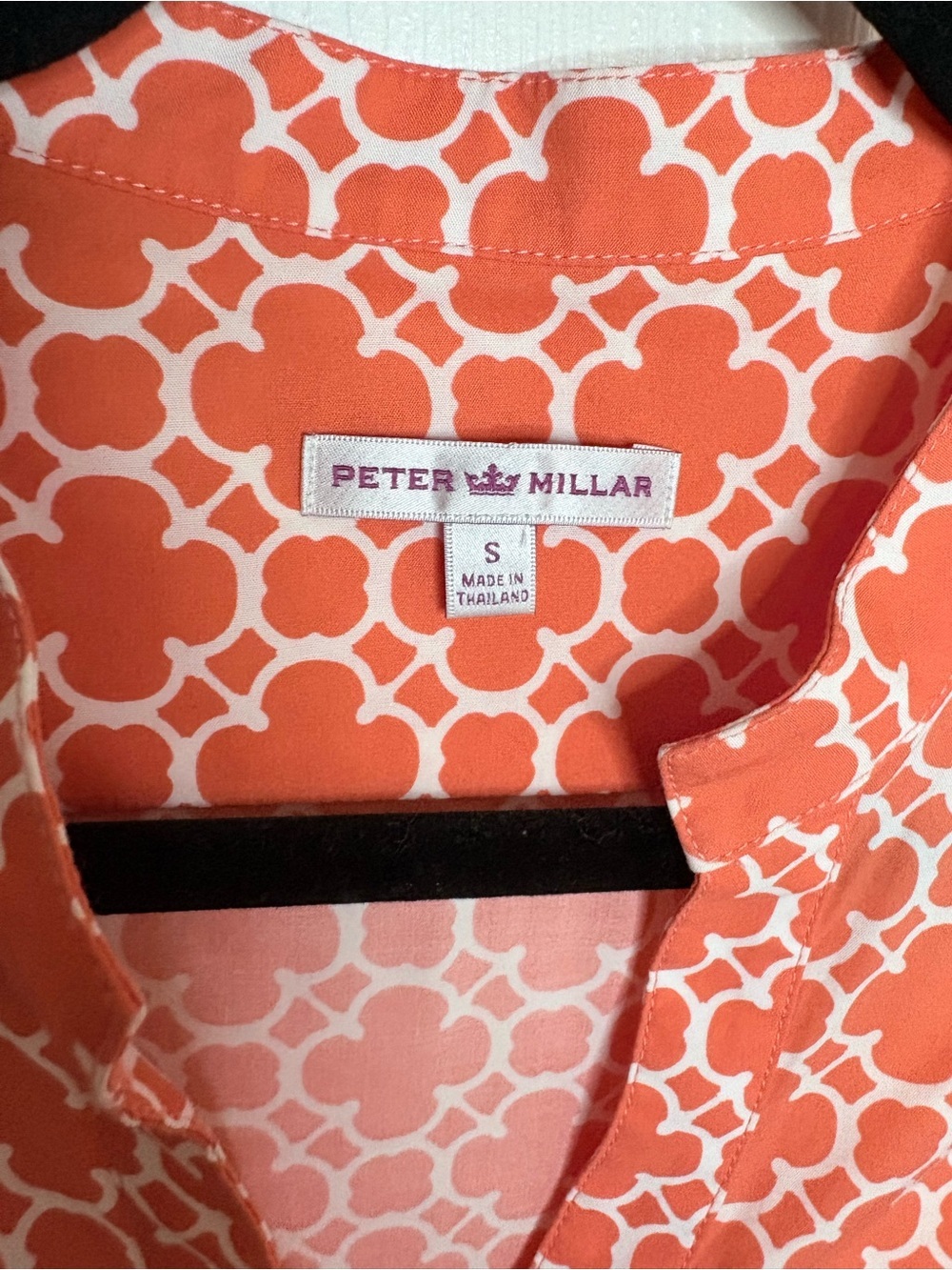 Peter Millar Women’s Coral Geometric Print Tunic Blouse Size Small - Picture 5 of 10